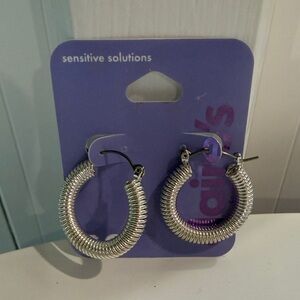 Claire's Silver Coil Hoop Earrings